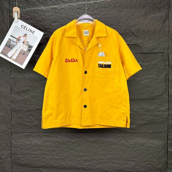 GALLERY DEPT. 2025 New Embroidered Logo Couple's Loose Denim Short-Sleeve Shirt - Picture 1 of 9